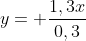 y= frac{1,3x}{0,3}