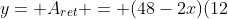 y= A_{ret} = (48-2x)(12+x)