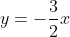 y=-frac{3}{2}x