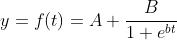 y=f(t)=A+\frac{B}{1+e^{bt}}