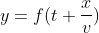 \fn_cm \large \left [ y=f(t+\frac{x}{v}) \right ]\;\;\;or\;\;\;y=f(\frac{vt+x}{v})\;\;\;or\;\;\;\left [ y=f(x+vt) \right ]