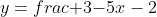 y=frac{+3}{-5}x-2