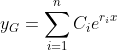 \small y_G=\sum_{i=1}^{n}C_ie^{r_ix}