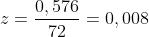 z=frac{0,576}{72}=0,008;mol