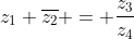 z_{1} overline{z_{2}} = frac{z_{3}}{z_{4}}