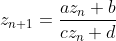 gif.latex?z_{n+1}=\frac{az_n+b}{cz_n+d}