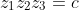 z_1z_2z_3=c