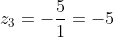 z_1+z_2+z_3=-frac{5}{1}=-5