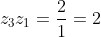 z_1z_2+z_2z_3+z_3z_1=frac{2}{1}=2