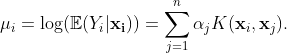 _i=((Y_i|))=_{j=1}^n _j K(x_{i}, x_j).