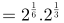 \color{DarkGreen}&space;\sqrt[6]{2}\cdot&space;\sqrt[3]{2}&space;=2^{\frac{1}{6}}.2^{\frac{1}{3}}&space;=2^{\frac{1}{6}&space;&plus;&space;\frac{2}{6}}&space;=2^\frac{3}{6}&space;=2^\frac{1}{2}&space;=\cdots&space;