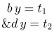 \left\{\begin{matrix}a\,x+b\,y=t_{1}\\ c\,x+d\,y=t_{2}\end{matrix}\right.