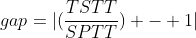 gap=|(\frac{TSTT}{SPTT}) - 1|