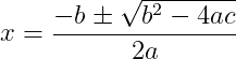 Quadratic Formula