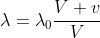[tex]\lambda=\lambda_0\frac{{V}+{v}}{V}[/tex]