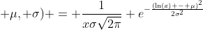 Log-Normal Distribution Formula