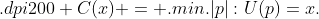 C(x) = min{|p| : U(p)=x}