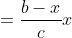 \begin{align*}\cos\alpha&=\frac{b-x}{c}\\x&=b-c\cos\alpha\end{align*}