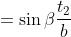 \begin{align*}\frac{t_2}{a}&=\sin\beta\\\frac{t_2}{b}&=\sin\alpha\end{align*}