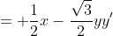 \begin{align*}x'&= \frac{1}{2}x-\frac{\sqrt{3}}{2}y\\y'&=\frac{\sqrt{3}}{2}x+\frac{1}{2}y\end{align*}