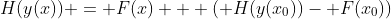 [tex]H(y(x)) = F(x) + ( H(y(x_0))- F(x_0))[/tex]