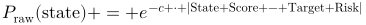 P_textraw(textstate) = e^-c cdot 