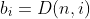 [tex]b_i=D(n,i)[/tex]