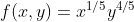 [tex]f(x,y)=x^{1/5}y^{4/5}[/tex]