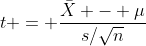 단일 표본 t검정 공식
